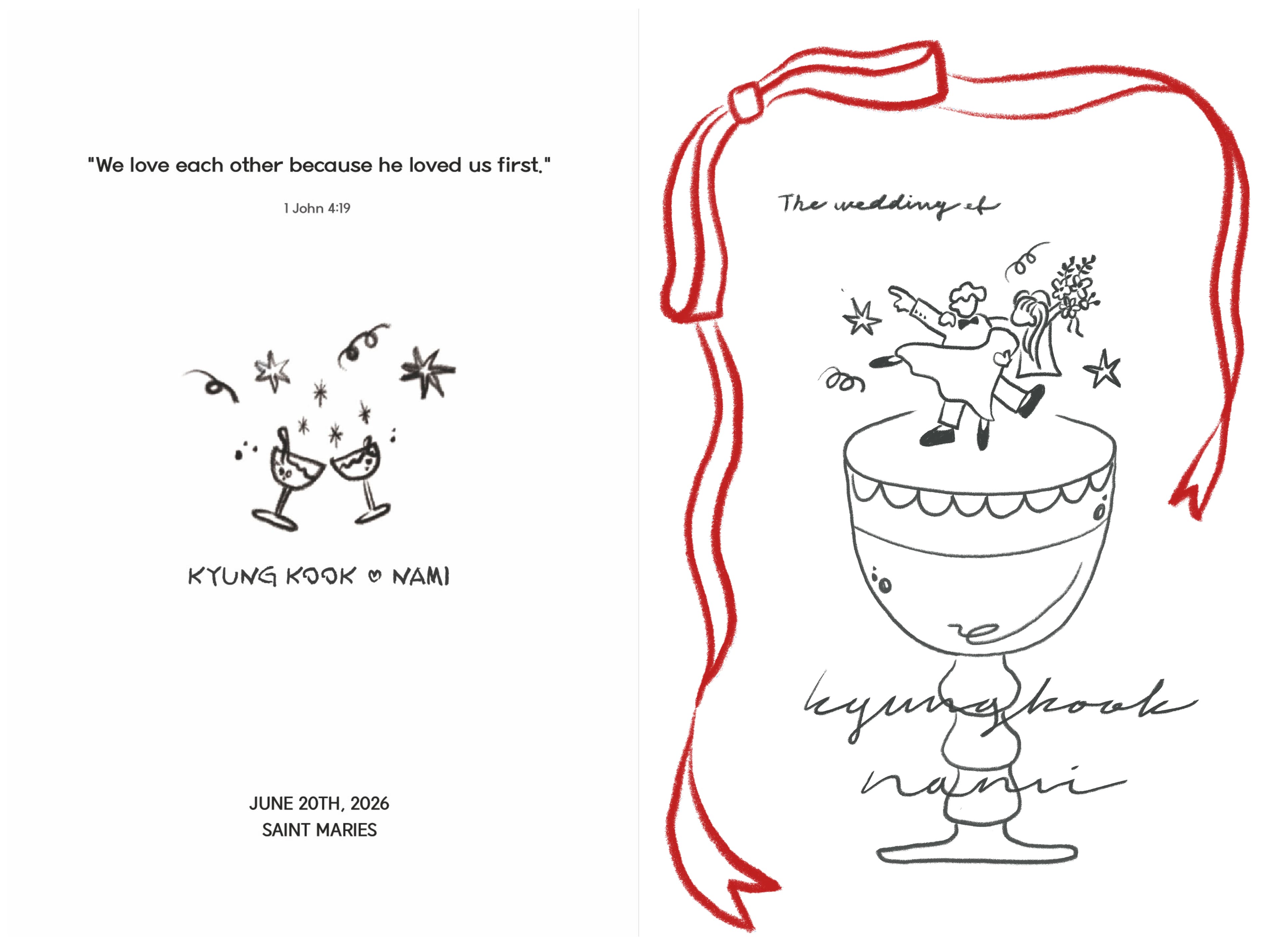 Printed wedding invitation